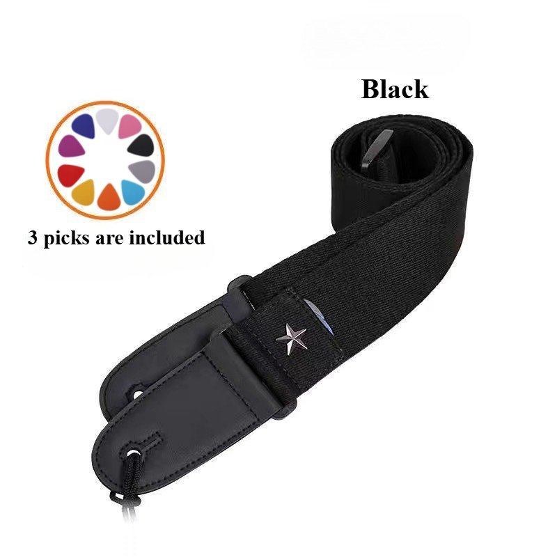 Musical Instrument In English - Embroidered Cross Guitar Strap - Adjustable