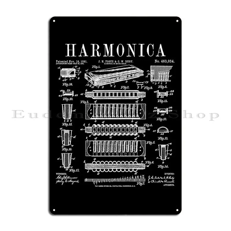 Musical Instrument Sign - Harmonica Player Mouth Organ Music Instrument