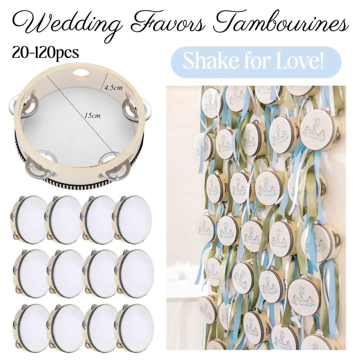 Musical Instrument In Chinese - 20-120Pcs Wedding Tambourines for Adults Hand