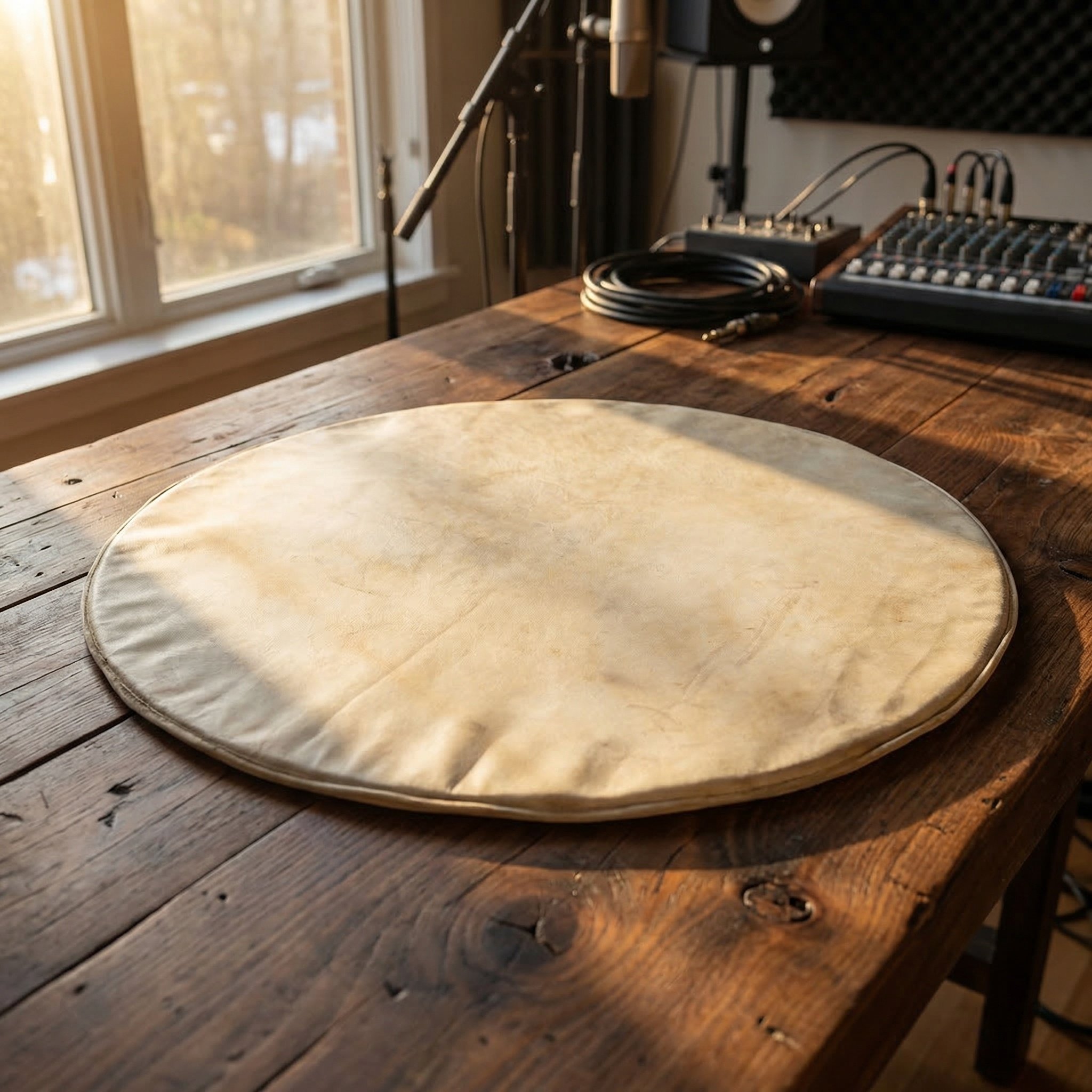 Frame Drum Goat Skin - Flat Round 15 Inch Goatskin Drum