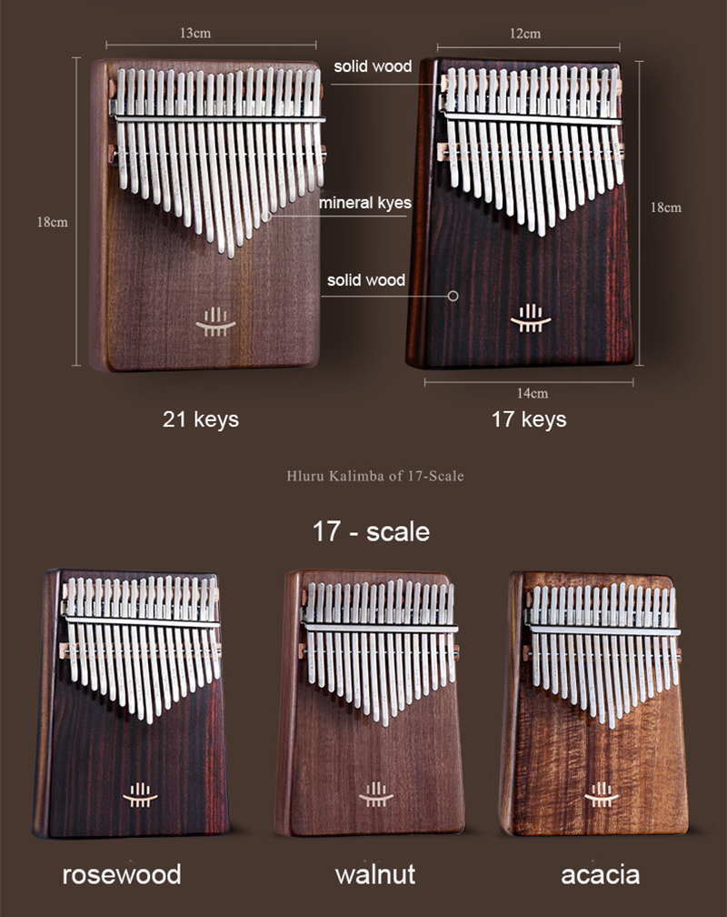Hluru Kalimba 17 Keys with Hol - Musical Instrument Kalimba ulasan dan harga