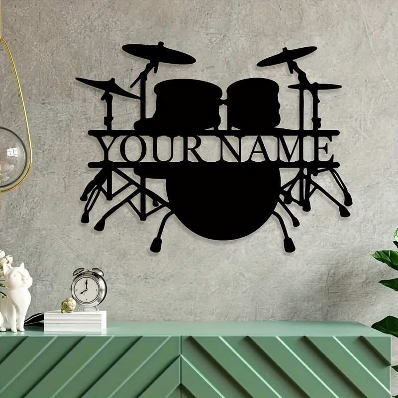 Custom Drum Set Metal Wall Art - Musical Instrument Name ulasan dan harga