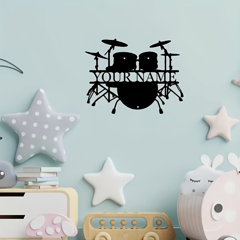 Custom Drum Set Metal Wall Art - Musical Instrument Name ulasan dan harga