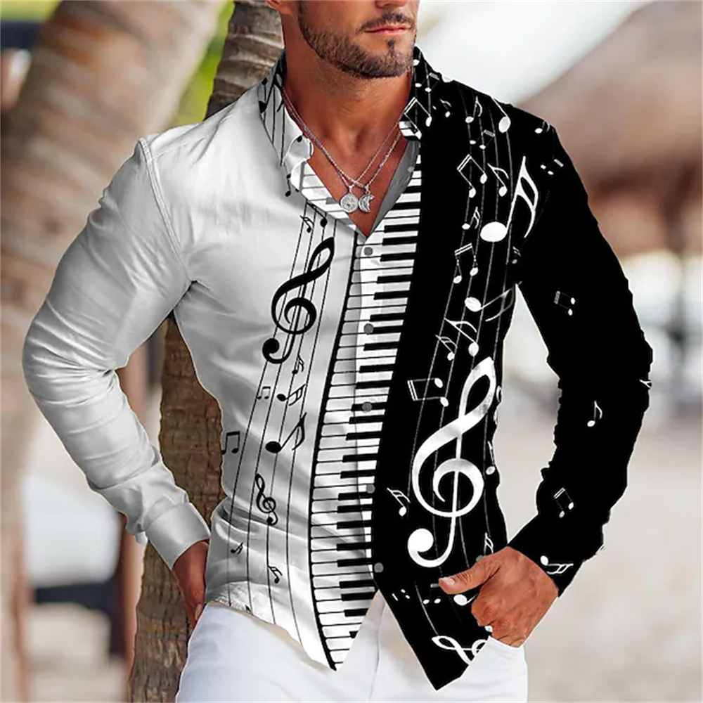 2025 Summer Men's Long Sleeves - Musical Instrument Sign ulasan dan harga