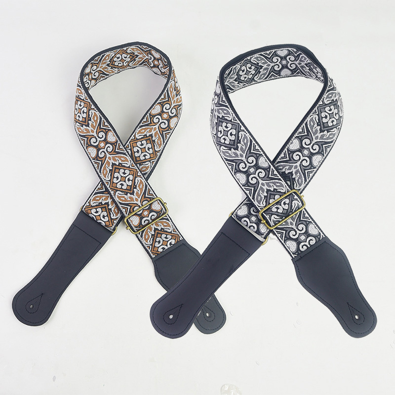 Guitar Strap Embroidered Print - Musical Instrument In English ulasan dan harga